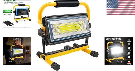 Ultra Bright 7000LM Waterproof Work Light with Rechargeable Battery for Outdoors