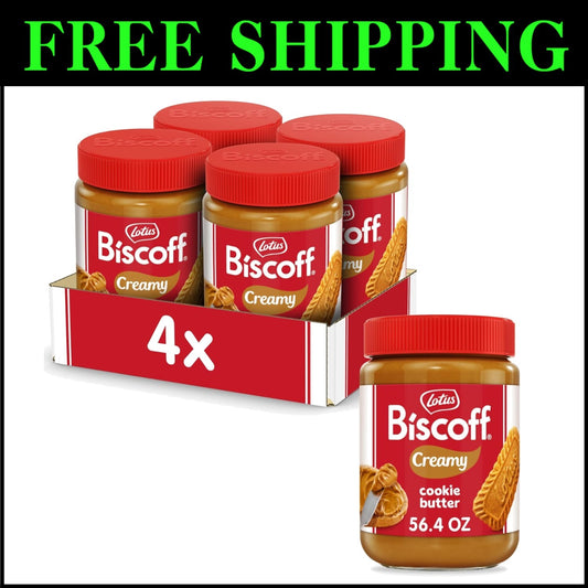 Lotus Cookie Butter - Versatile Vegan Spread, 4 Jars of Creamy Non-GMO Goodness