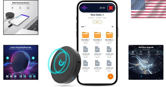 128GB Magnetic Voice Activated Recorder - 1600 Hours of HD Sound Recording