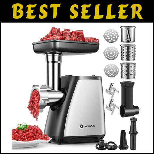 All-in-One Stainless Steel Meat Grinder: 4 Accessories for Ultimate Kitchen Use