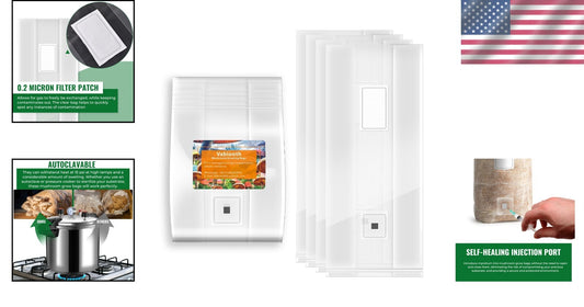 Autoclavable 20-Pack Mushroom Grow Bags - 5.5" x 9.8" x 25.6" for Optimal Growth