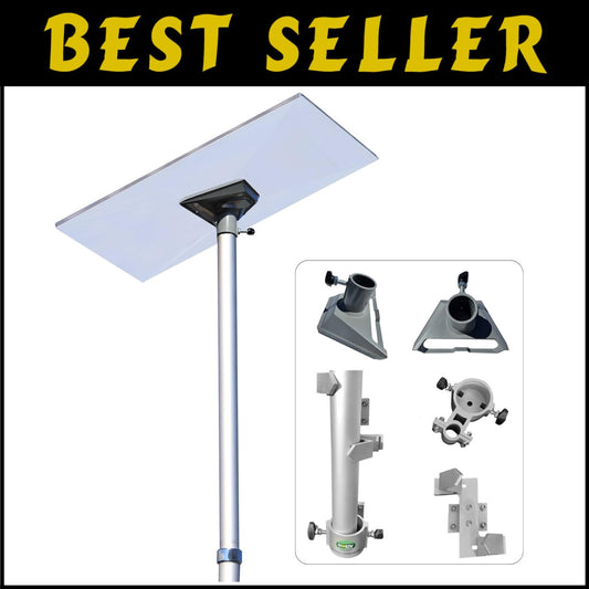 10FT Telescopic Aluminum Antenna Pole with Starlink Adapter & RV Mounting Kit