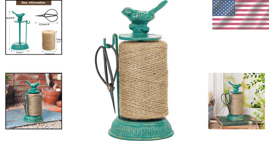 Decorative Garden Twine Holder with 1300ft Jute Twine & Scissors - Vintage Style