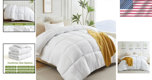120x98 All-Season Polyester Comforter, Soft Double Brushed for Ultimate Comfort