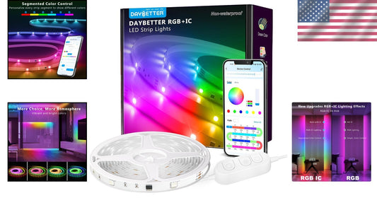 Color Changing LED Strip Lights 65.6FT - Smart App Control & Scene Presets
