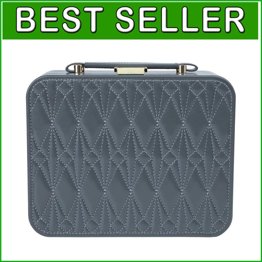 Diamond-Shaped Travel Jewelry Case with Velvet Lining - Stylish Storage Solution