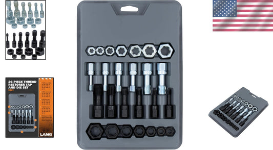 Efficient 26-Piece Thread Restorer Set for Taps and Dies - Lightweight Design