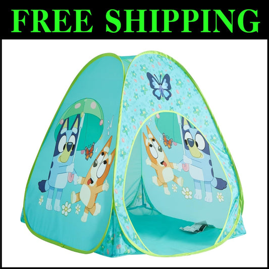 Delightful Bluey Pop-Up Play Tent with Bonus Pillow & Flashlight - Perfect Gift!