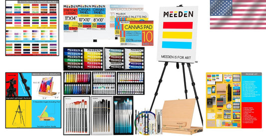 151-Piece Deluxe Painting Set with Easels for All Artists - Acrylic & Oil Colors