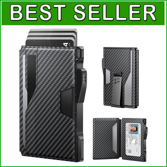 Durable Leather Wallet for Men: RFID, Money Clip & Gift Box - Minimalist Style