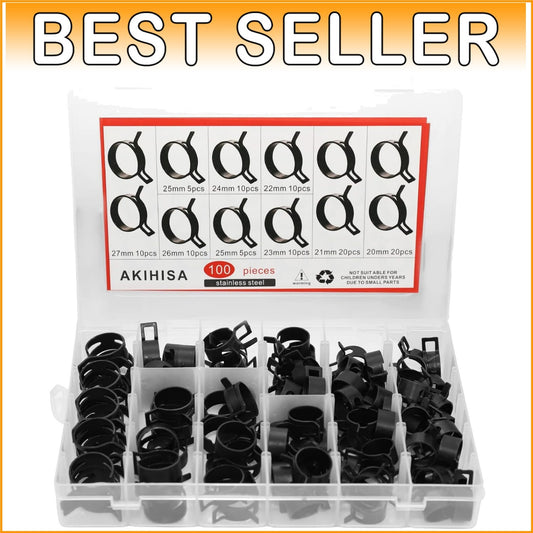 Effortless Use 100Pcs Spring Hose Clamps Assortment - Leak-Proof & Durable