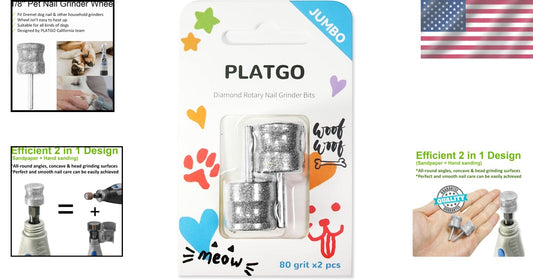 1/8'' Dog Nail Grinder Bit - Professional Diamond Attachment for Pets