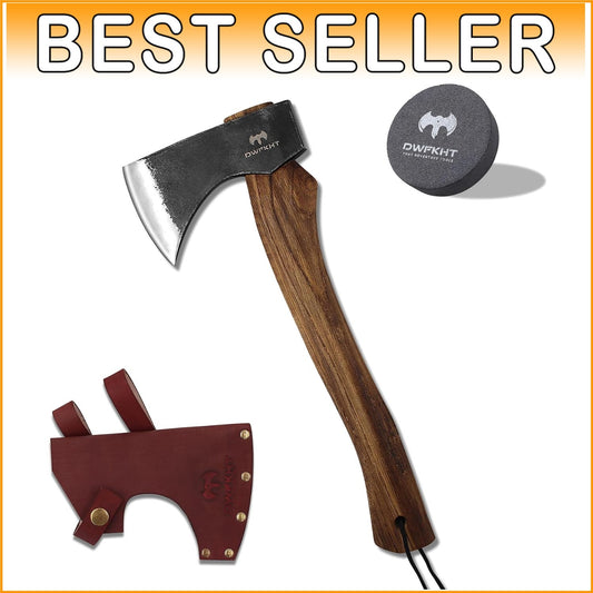 Classic 15.7" Hatchet Axe - High Carbon Steel Blade for Splitting & Chopping
