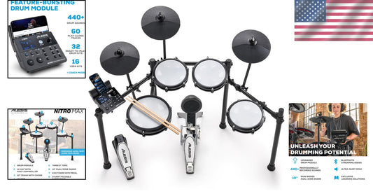 Ultimate Nitro Max Drum Kit - 10" Dual Zone Snare, 440+ Sounds & Drumeo Access