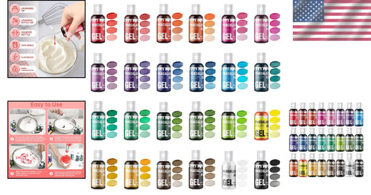 Vibrant 24-Color Gel Food Dye Set - Safe, Edible Coloring for Crafts & Baking