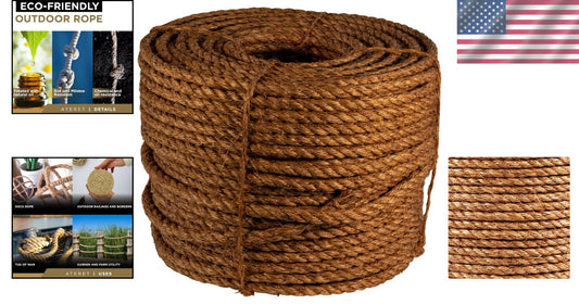Sturdy 100 Feet Treated Manila Rope, 1 Inch Thick - Flexible & Weather-Resistant