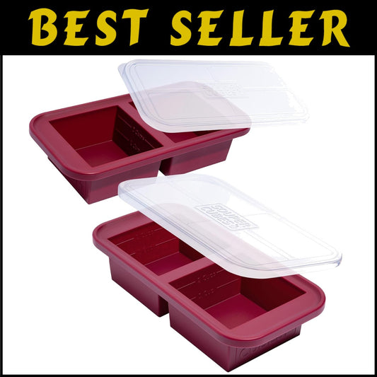 Multi-Functional Silicone Freezer Tray Set - 2-Pack for Effortless Freezing