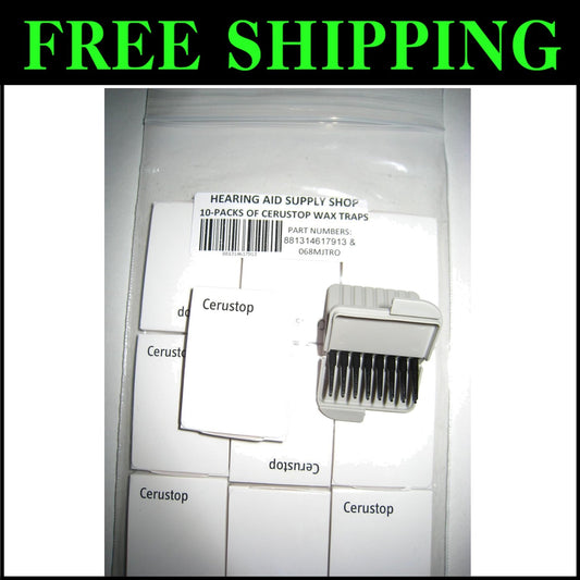 Compact 10 Pack Wax Guards for Hearing Aids - Cerustop Replacement Filters