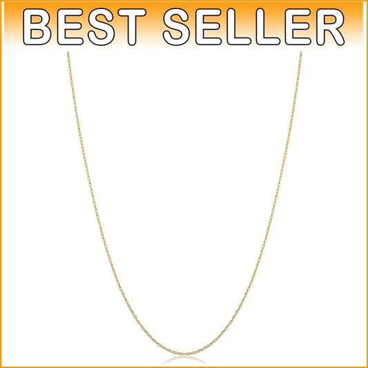 Elegant 14k Yellow Gold Rope Chain Necklace for Women - 24 Inch, 0.7 mm