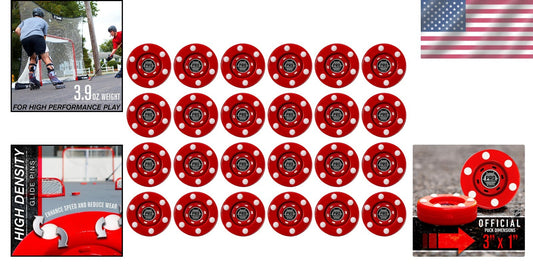 Durable 24-Pack Roller Hockey Pucks - Perfect for Street & Outdoor Games