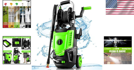 Compact 4800 PSI Electric Pressure Washer - Perfect for Car Washing & Patios
