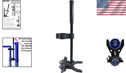 Durable Push Style Pool Gate Latch for 1-3/8" Frames - Child Safety Essential