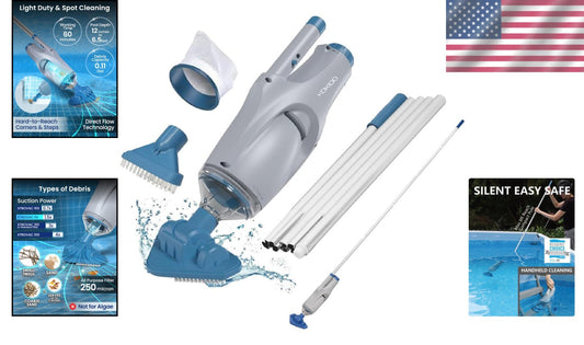 Dual Brush Rechargeable Handheld Pool Cleaner - Efficient for Hot Tubs and Spas