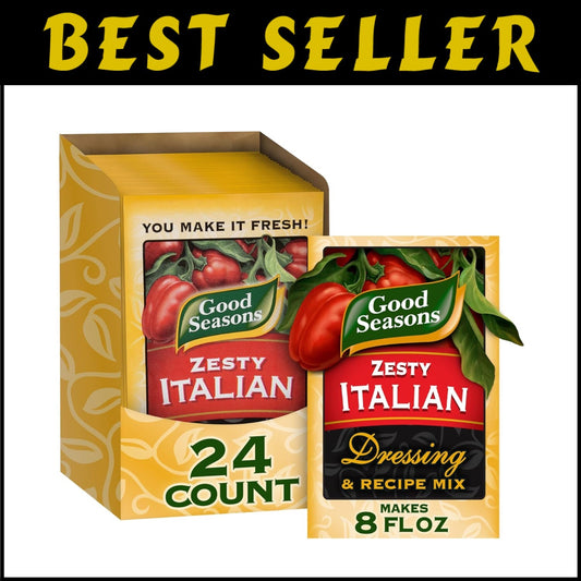24 Pack Zesty Italian Recipe & Salad Dressing Mix - Easy & Flavorful Solution