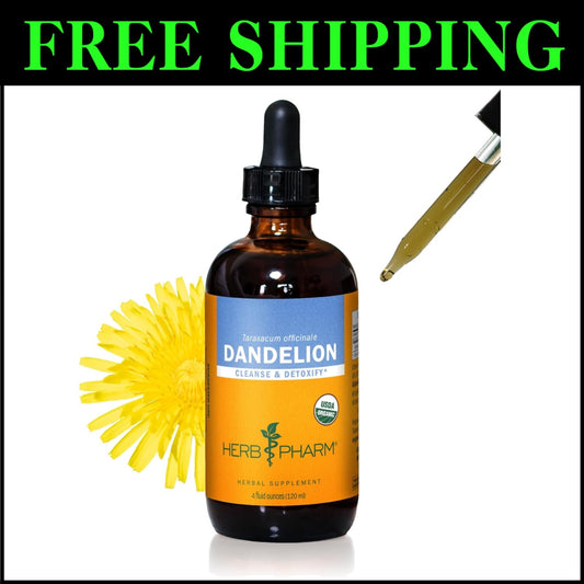 Freshly Harvested Organic Dandelion Extract - Liquid Detox Support, 4 oz