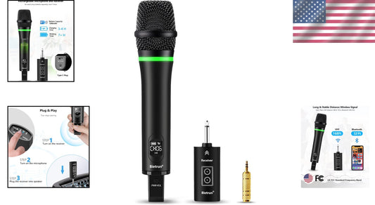 Durable Metal Wireless Microphone - Rechargeable & Ideal for Public Speaking