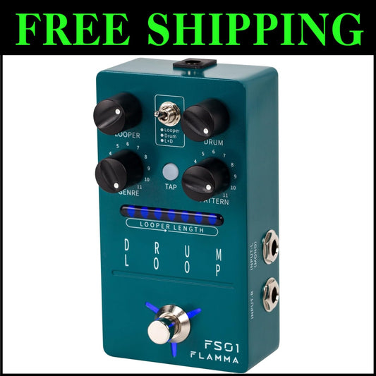 Professional Drum Loop Pedal with 121 Rhythmic Patterns & 20-Minute Capacity