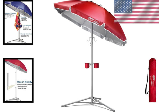 Adjustable Sun Shade Umbrella with Tilt Feature - Portable for Easy Outdoor Use