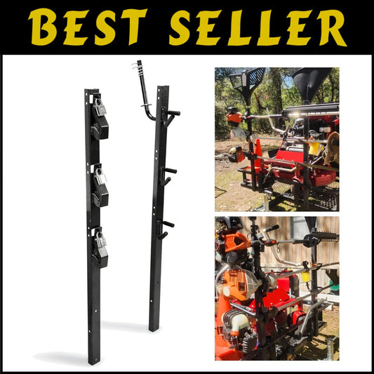Universal Fit 3-Place Lockable Trimmer Rack for Enclosed and Open Trailers