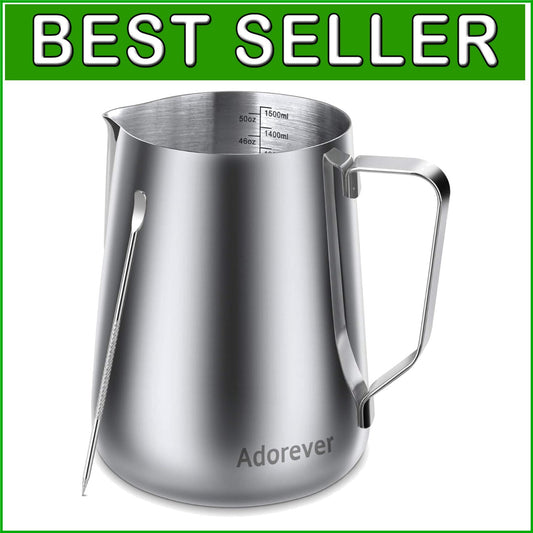 50oz Heat Resistant Milk Frothing Pitcher with Ergonomic Handle - Classic Design