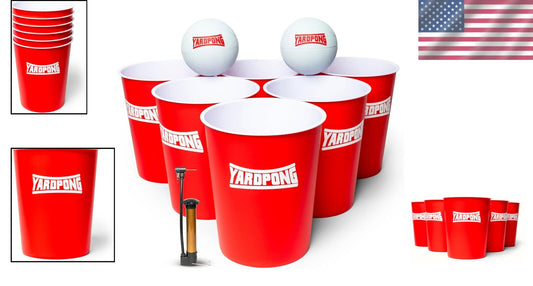 Durable Yard Pong Game Set - 12 Buckets & 2 Balls for Ultimate Outdoor Fun