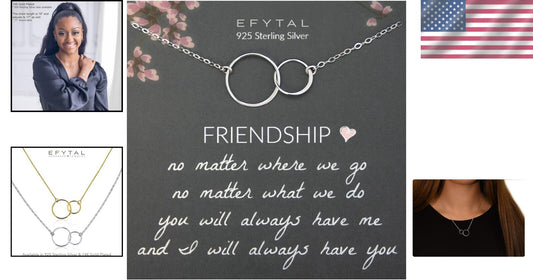 Adjustable Gold Plated or Silver Friendship Necklace - Perfect for Besties