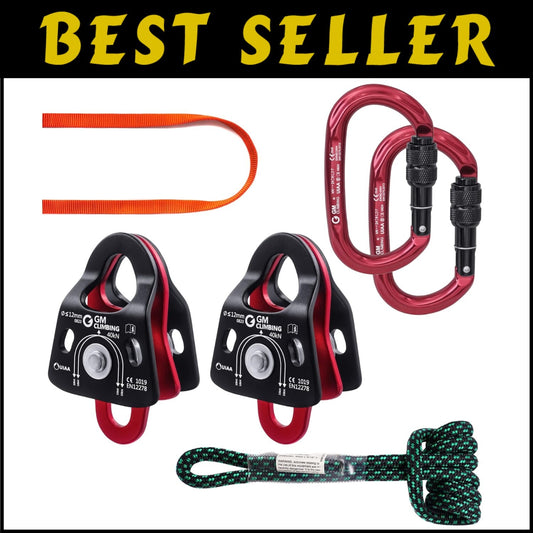 Portable 5:1 Pulley System with Micro Double Pulleys - Perfect for Rescues