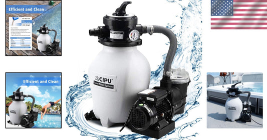 Portable 12-Inch Sand Filter Pump with 4-Way Valve for Above Ground Pools