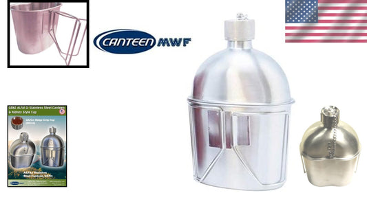 Heavy Duty Stainless Steel Canteen and Cup Set - Perfect for Hiking Adventures