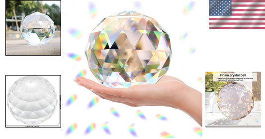 Elegant Faceted Glass Crystal Ball Prism for Decorative Rainbows & Feng Shui