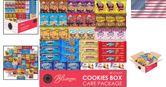 Variety Pack of 45 Individually Wrapped Cookies - Sweet Treats for All Occasions