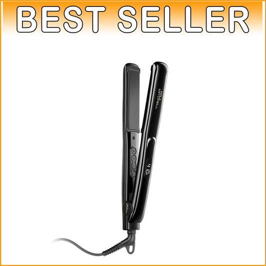1" Ceramic Flat Iron with Adjustable Heat for Curling and Straightening Hair
