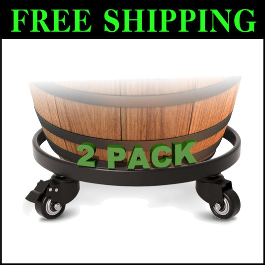 14-Inch Rolling Plant Stand with Lockable Casters - Indoor & Outdoor Mobility
