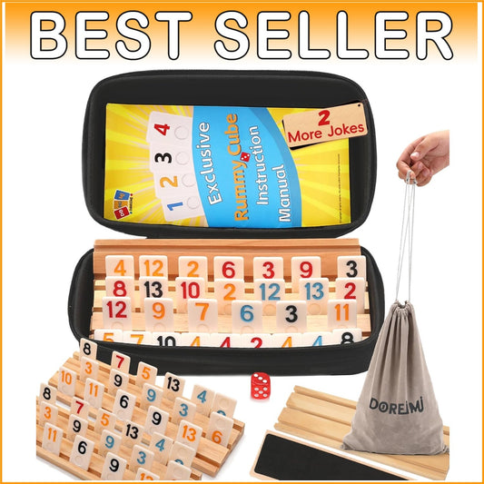 Cognitive Rummy Game Set Includes 162 Tiles, Racks & Storage Bag – Fun for All