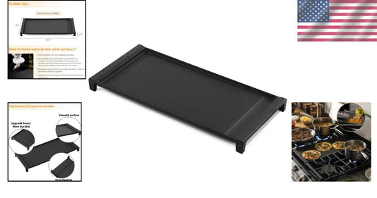 19.5" Cast Iron Griddle for GE Gas Range - Nonstick, Heavy-Duty Cooking Surface