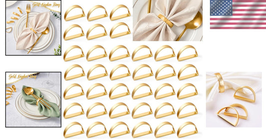 Elegant Gifting - 200 Matte Gold Napkin Rings in Luxe Packaging for Special Days