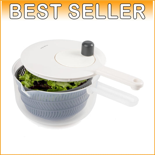 2.5 Quart Salad Spinner with Long Handle - Dishwasher Safe Kitchen Essential