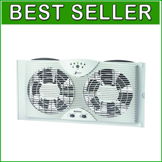 Lightweight Dual 8" Blade Window Fan with Adjustable Extender - Ideal for Homes