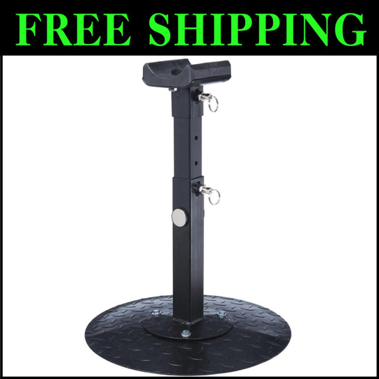 Adjustable Professional Farrier Stand with Magnetic Tool Holder - Silver Finish