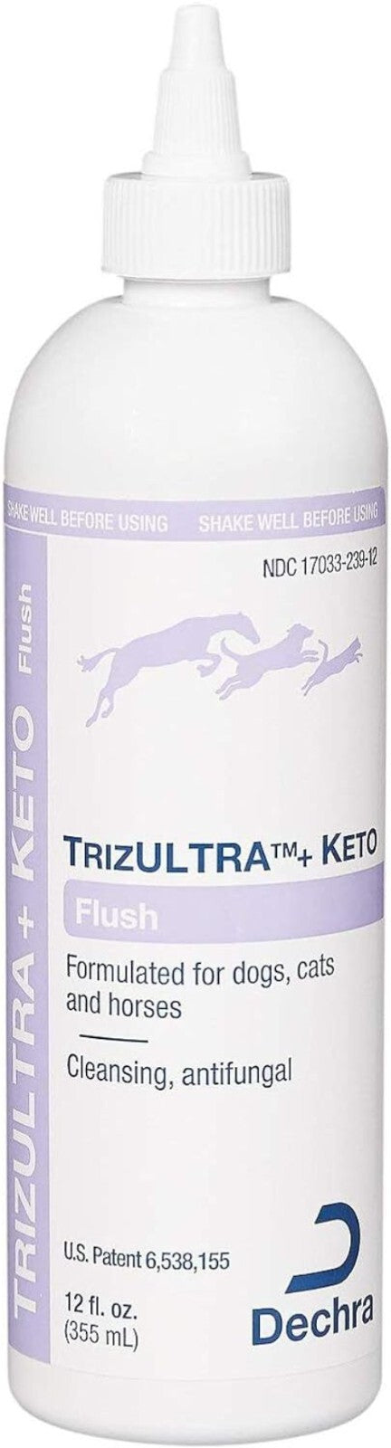 Gentle & Non-Stinging Ear Cleanser for All Pets - 12oz TrizULTRA + Keto